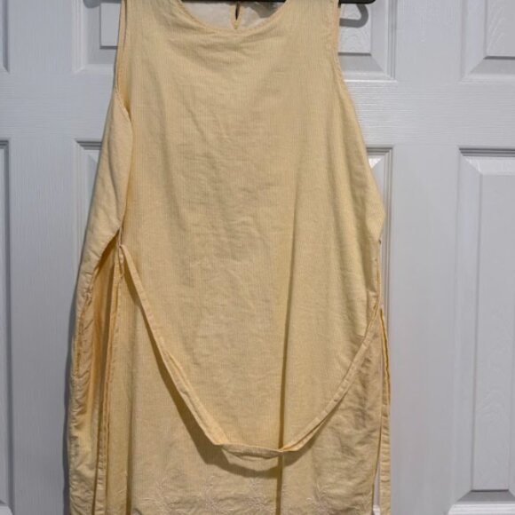 Croft & Barrow XXL Yellow Sleeveless Tunic Dress Lace Hem Layered Top - Picture 2 of 4
